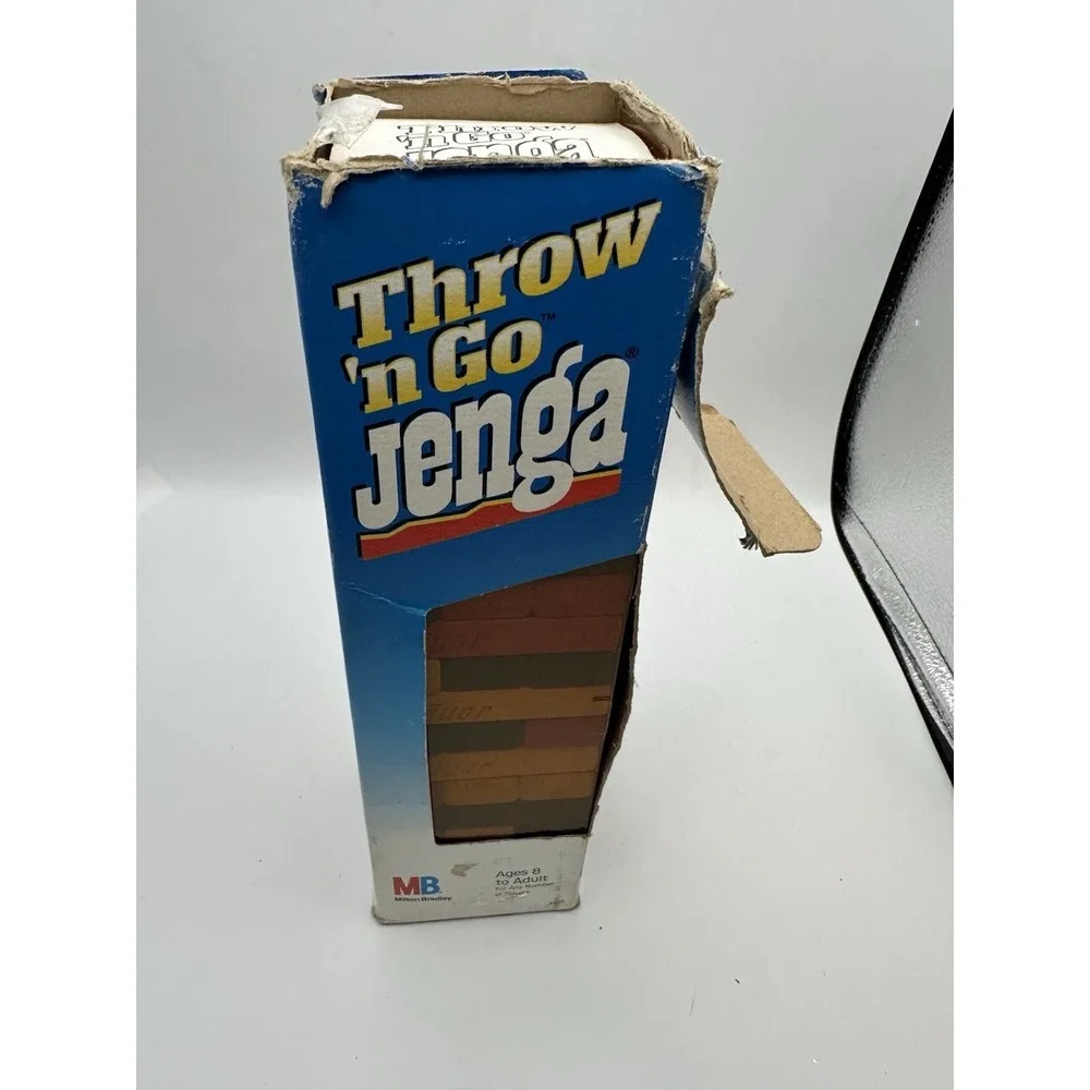 Vtg‎ Throw N Go Jenga 1995 Milton Bradley Wood Piece Color Blocks Missing Die